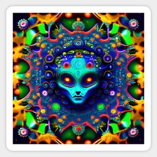 Martian Alien Mandala Trippy Psychedelic Sticker